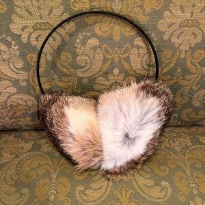 Rabbit Fur Earmuffs with Headband